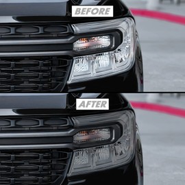 SlickMod PreCut Vinyl Smoke Tint for 2022-2023 Ford Maverick Headlight (1. Headlight, 35% Light Smoke)