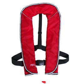 DABADA Life Jacket, Inflatable, Vest Type, Lifesaving Device, Unisex, One Size Fits All (Red, Manual Inflatable)