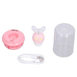 U Shaped Electric Toothbrush Smart USB Wireless Automatic Toothbrush Oral Care for Children KidsPink