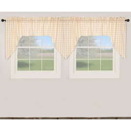 VHC Brands - 4 cortinas Annie Buffalo Tan Check Swag (4 paneles, 36 x 36 x 16)