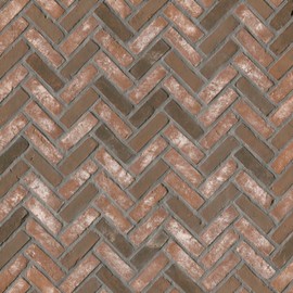 MSI Noble Red 12.5 in. x 25.5 in. Clay Brick Herringbone Floor Tile, Brick Wall Tile For Bathroom, Kitchen Backsplash, Accent Wall Tile, And Shower Wall Tile