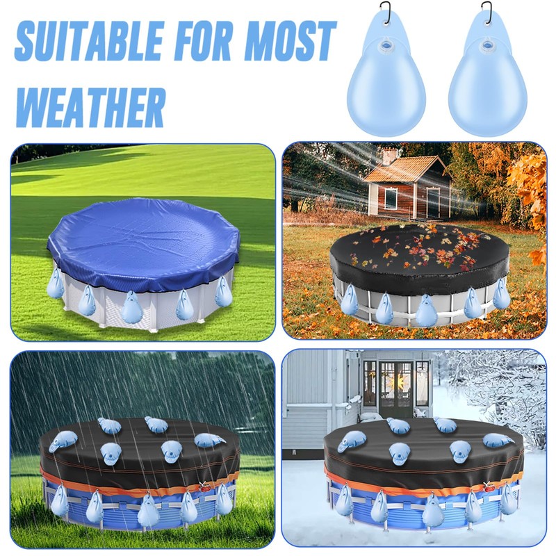 Festanlee 10 Pcs Swimming Pool Cover Weights with Hooks Thick