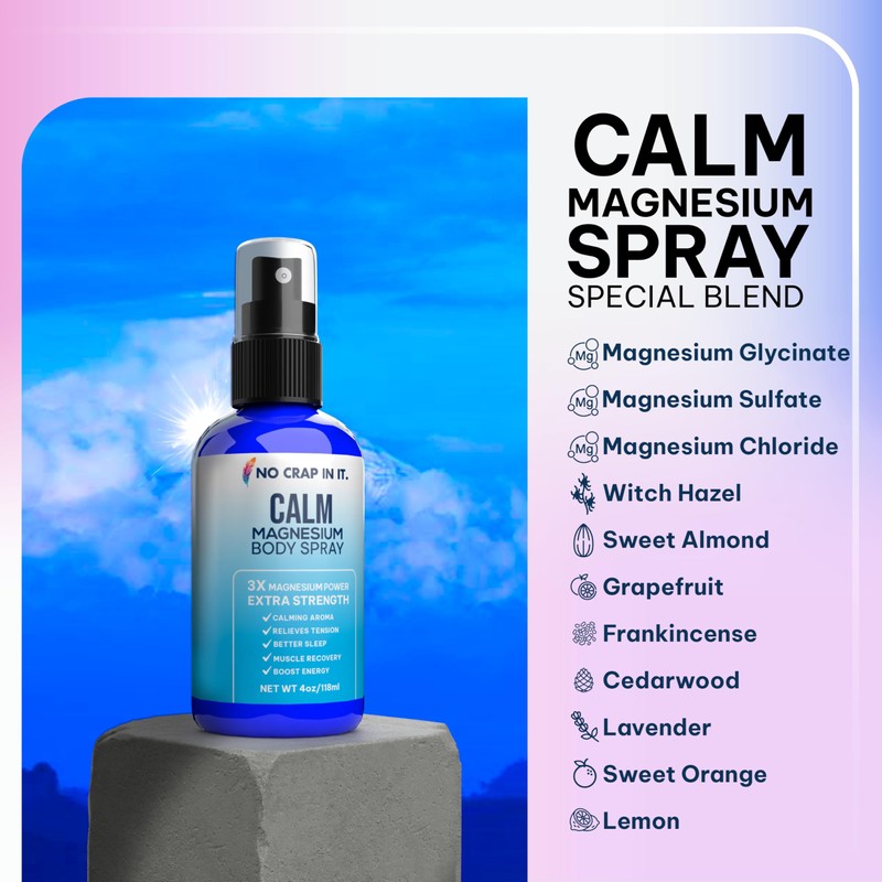 No Crap In It Calm Magnesium Spray Triple Magnesium Power:
