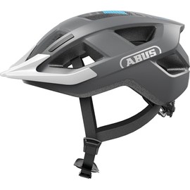 ABUS Aduro 3.0 LED Bike Helmet - sporty city Helmet in a stylish design for everyday and sporty Tours - with Rear Light - for Men and Women - Size S, Grey
