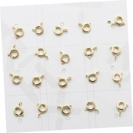 COHEALI 20pcs Alloy Spring Ring Clasps Durable Connection Findings for DIY Jewelry Making for Necklaces Bracelets and Keychains Golden