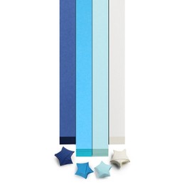 FoDau770 Solid Color Star Paper Strips, 1080 Sheet Origami Star Paper, Decoration Paper Strips, Colourful Decoration Folding Paper for Art Crafts Gift DIY Project - Blue Series