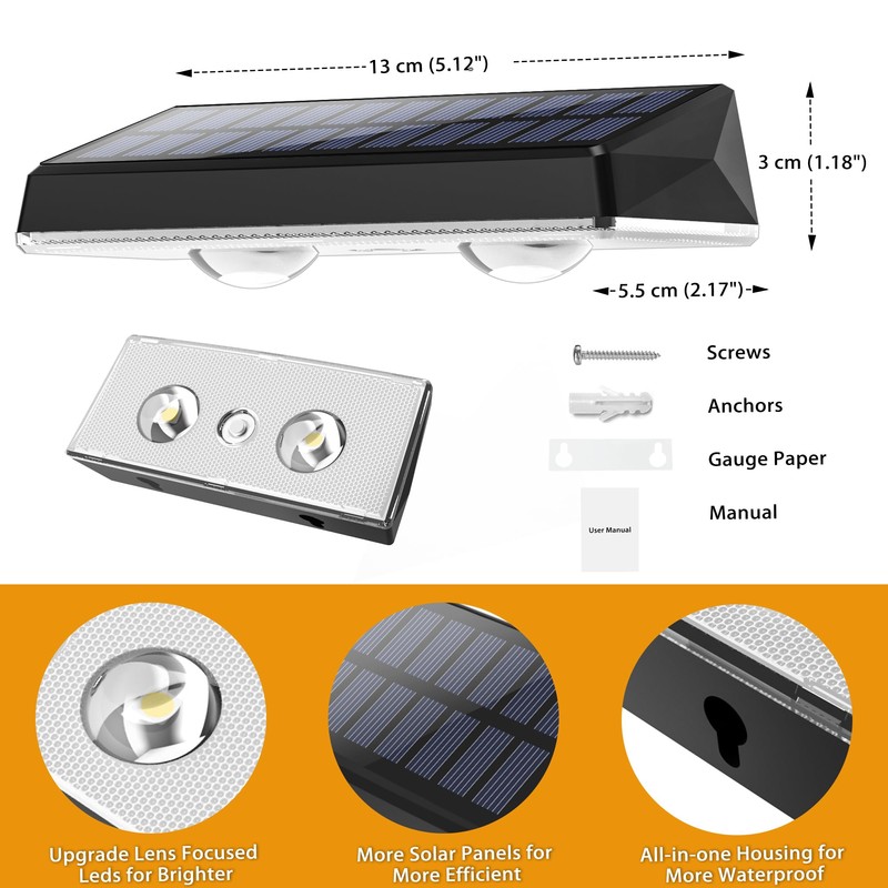 Solar Fence Lights Outdoor, 20-Pack 120LM Fence Lights Solar Powered,