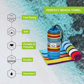 4Monster Microfiber Beach Towel Quick Dry,Super Absorbent Lightweight Travel Towel for Swimmers, Sand Free Camping Towel, Beach Towels for Pool,Swim,Water Sports,Yoga