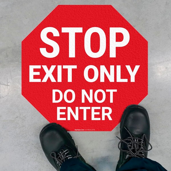 Stop Exit Only Do Not Enter 10x10 inches, Floor Decal