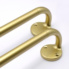 Blackout Curtain Rod 88-120, 3/4 Inch Curtain Rods for Windows Adjustable, Wrap Around Heavy Duty Telescoping Curtain Rods for Bedroom, Living Room, Gold, 2 Packs