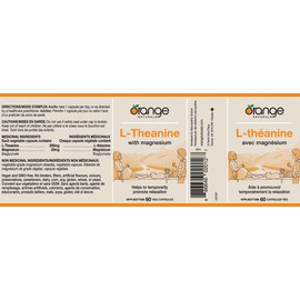 Orange Naturals L-Theanine 250mg with Magnesium, 60 V-Capsules