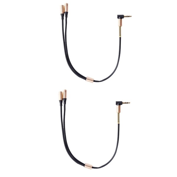 Gatuida 2pcs Dual Aux Audio Splitter Cable Braided Headphone and