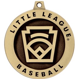 Crown Awards 2" Little League Baseball Medals, Gold Little League Award with Neck Ribbon Attached, 10 Pack
