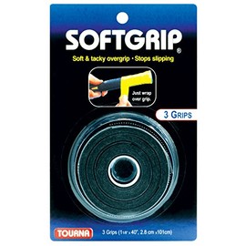 TOURNA SoftGrip Tennis Overgrip, Black (STG-BK)