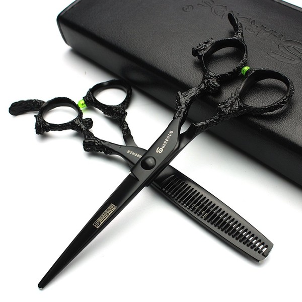 6 Inch Black Sharp Professional Hairdressing Scissors 440 °C High Hardness Salon Hairdressing Hair Cutting Thinning Special Tools