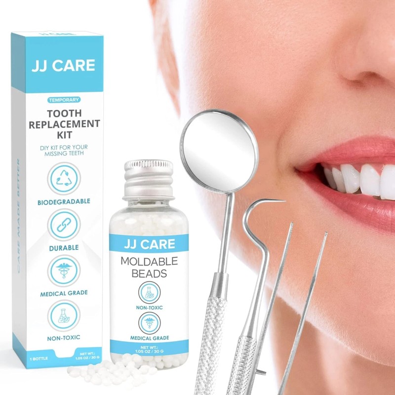 JJ CARE Temporary Tooth Replacement Kit with Dental Tools, Moldable...
