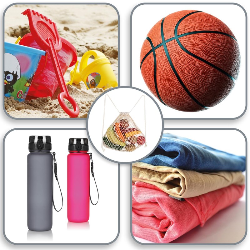 com-four® Reusable Backpack - Shopping Bag - Mesh Bag for