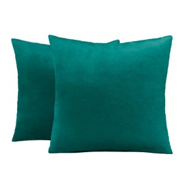 Sienna Cushion Covers Matt Velvet Teal, Pack of 2 Sofa Chair Cushions Living Room Lounger Cushion Covers for Cushion Inserts Smooth Soft Comfy Home Decor, Teal