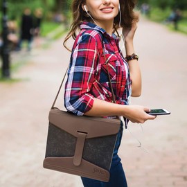 YAKA Brown A4 Folder and Document Holder - Adjustable Shoulder Strap - 38", 41" or 44"