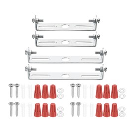 PATIKIL 4 Set Universal Light Fixture Mounting Bracket Kit, Silver Tone, 80mm/3.15" & 95mm/3.74" Sizes, Ceiling Mount, Indoor Use, Home, Office, Store