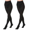 EVERSWE 2 Pairs Pack Women's Opaque Tights (L-XL, Black)