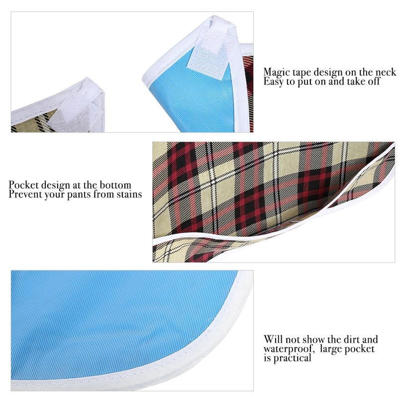 Adult Waterproof Mealtime Bib Double Layer Elder Dinning Clothes Protector