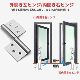 2 Piece Stainless Steel Hinges 360 Degree Rotation Hinges for Easy Separation of Door and Door Frame (4 inch)