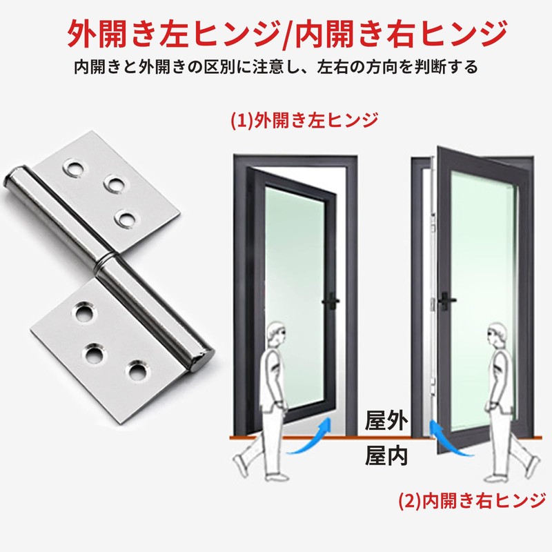 2 Piece Stainless Steel Hinges 360 Degree Rotation Hinges for