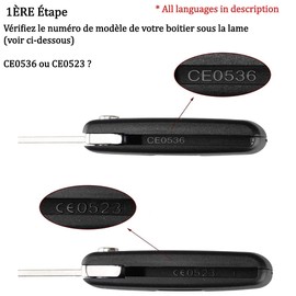 OGGIPRO 3 Button Headlight Key Shell Compatible with CE0523 Flip Key for Peugeot 207 307 308 407 408 3008 5008 Citroen C2 C3 C4 C5 C6 C8 (Headlight, CE0523)