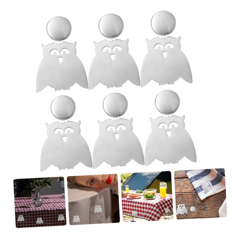 GRIRIW 6pcs Windproof Tablecloth Holders Magnetic Owl Design Table Cover
