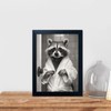 Black And White Raccoon Bathroom Decor Wall Art Funny Wall