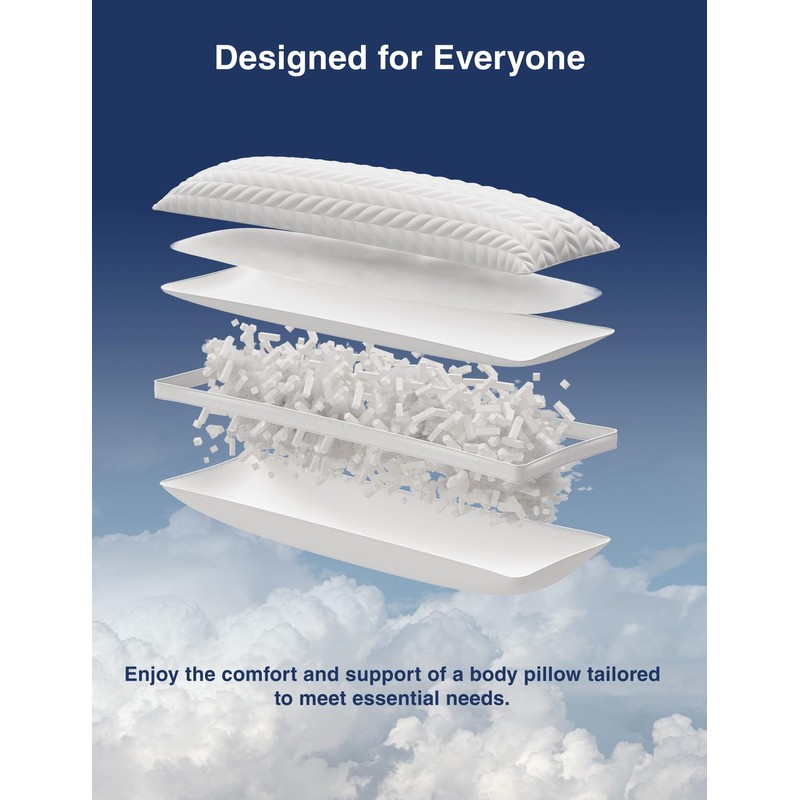 ZonLi Adjustable Memory Foam Body Pillow for Adults, Firm Support