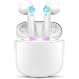 Wireless Earbud, Bluetooth Headphones 5.3 Mini Bluetooth Earbud, Deep Bass Stereo Wireless Earphones in Ear Sport 40H USB-C Charging Case, ENC Noise Cancelling Ear Buds with 4 ENC Mic Dual LED Display