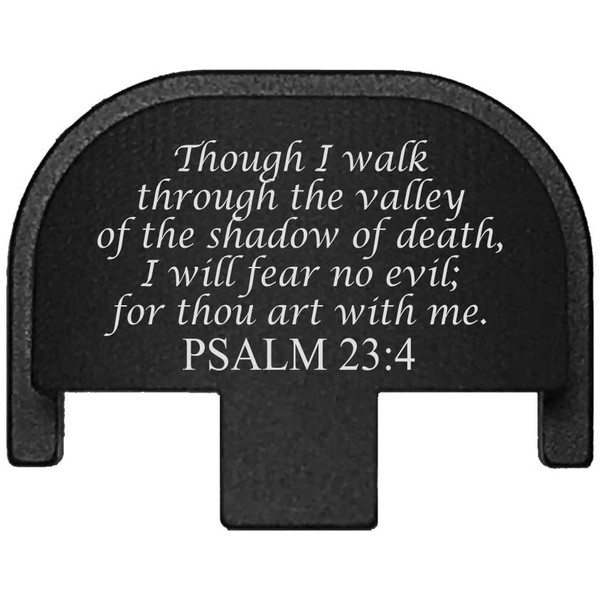BASTION Laser Engraved Rear Cover Slide Back Plate for Smith & Wesson SD9VE, SD9, SD40VE, SD40. 9mm & .40 Cal - Psalm 23:4