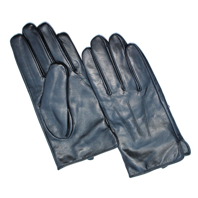Jasmine Silk Mens Lambskin Leather Cashmere Lined Gloves BLACK (Small)