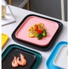 AIYoo Porcelain Dinner Plates Black 6 Inch Square Ceramic Dinner