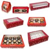 LARRYROO Festive Christmas Cupcake/Mince Pie Boxes for 1, 2, 3,