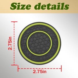 Honibaoto 2 Pack Car Coasters for Cup Holder, 2.75 Inch No-Slip Anti Dust Insert Coaster, Universal Auto Waterproof Coasters Silicon Insulation Cup Mats Suit for Vehicle Interior (Yellow)