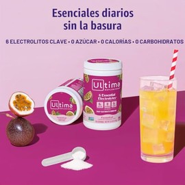 Ultima Replenisher Bebida en polvo con electrolitos diarios – Maracuyá, 90 porciones – Hidratante en polvo con 6 electrolitos clave y oligoelementos –