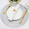 Evevda Round Silver Placemats for Dining Table Set of 6