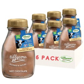 Sillycow Farms Marshmallow Swirl Hot Chocolate | Gluten-Free | Non-GMO | Hot Cocoa Mix with Dutch Processed Cocoa Powder | Made with Real Ingredients | 16.9 oz Glass Bottle (Pack of 6)