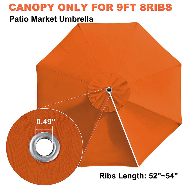 EliteShade USA 9FT Patio Umbrella Replacement Covers 8 Ribs Market