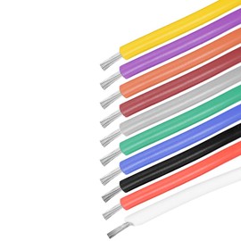 uxcell Silicone Wire 20 AWG Ultra Flexible 600V Electric Wire Strands of Tinned Copper Wire 3 ft 10 Colors