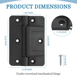 SHAHN Black Cooler Oversized Mechanical Hinge Replacement for Igloo Newer 150-165 QT Coolers, Cooler Hinges Replacement Parts（2 Pack）