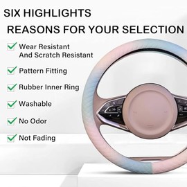 Funda de Piel para Volante de Coche,Cubierta Volante Coche, Funda Universal para Volante de Cuero de Microfibra,Cuero Ultrafino