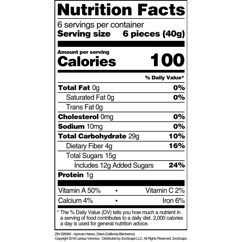 Apricots Halves, Dried (California Blenheims) (8 oz, ZIN: 526360)