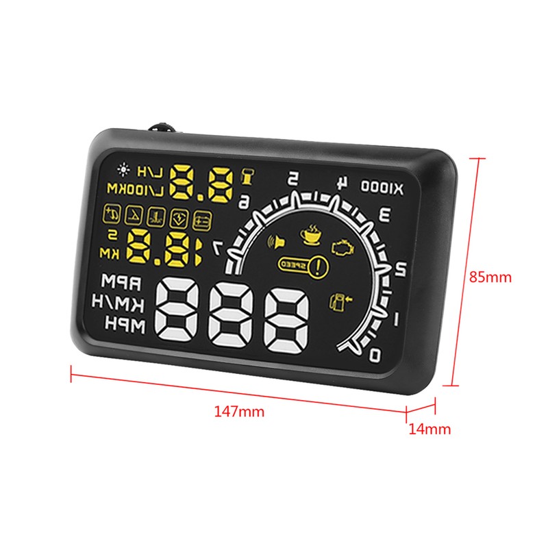 Head Up Display 5.5'' Screen Car HUD OBDII Interface Fuel