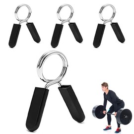 LAJUP Pack of 4 Dumbbell Bar Spring Clasps, 25 mm Barbell Clips, Steel Spring Clasps, Spring Clasps, Dumbbell Clips, Spring Clip, Dumbbell Closure for Strength Sports