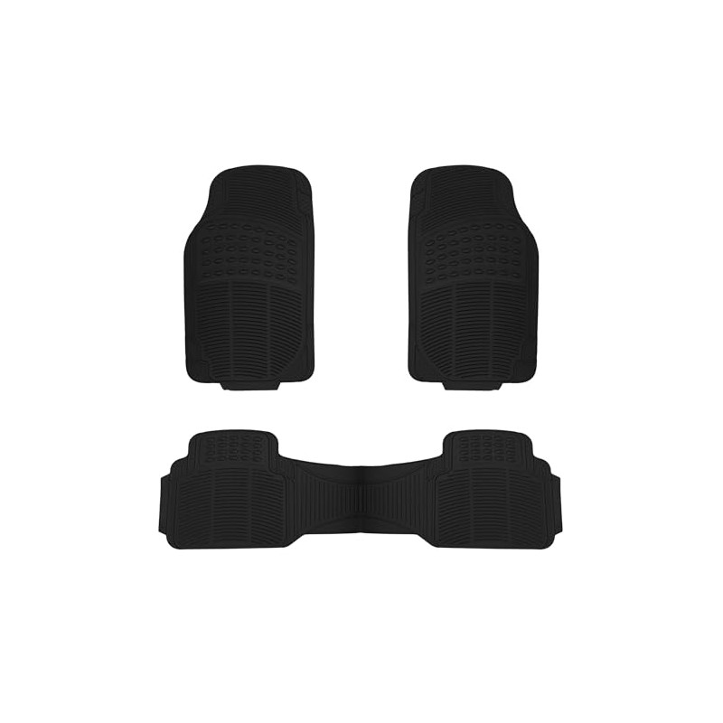 Tapetes de Caucho para Auto, 3 Piezas, Ajuste Universal, Antiderrapante,