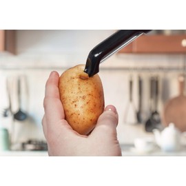 Farberware Professional Euro Vegetable Peeler with Built-in Eye Remover, Black